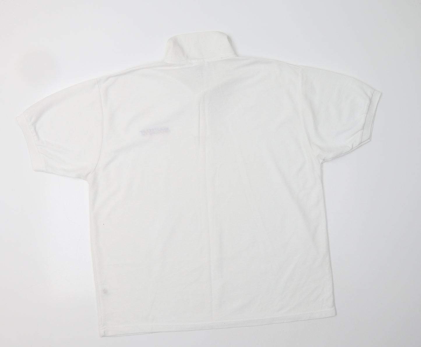 Fruit of the Loom Mens White  Polyester  Polo Size XL Collared