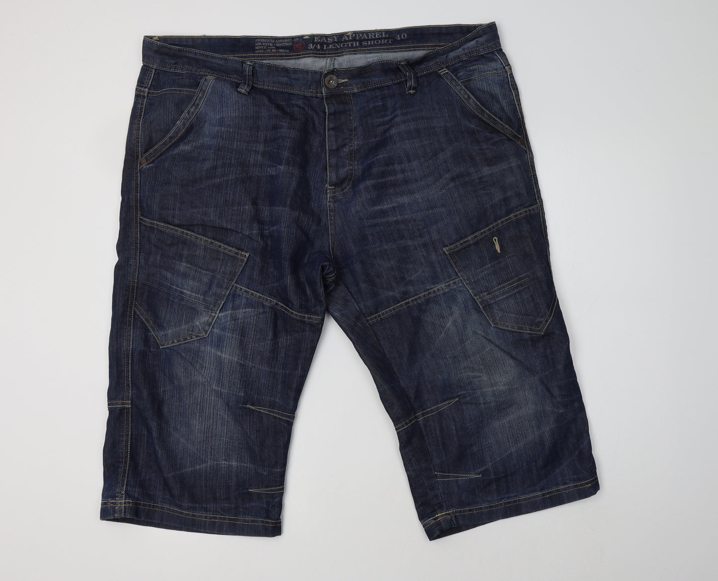 Matalan Mens Blue  Cotton Cargo Shorts Size 40 L16 in Regular