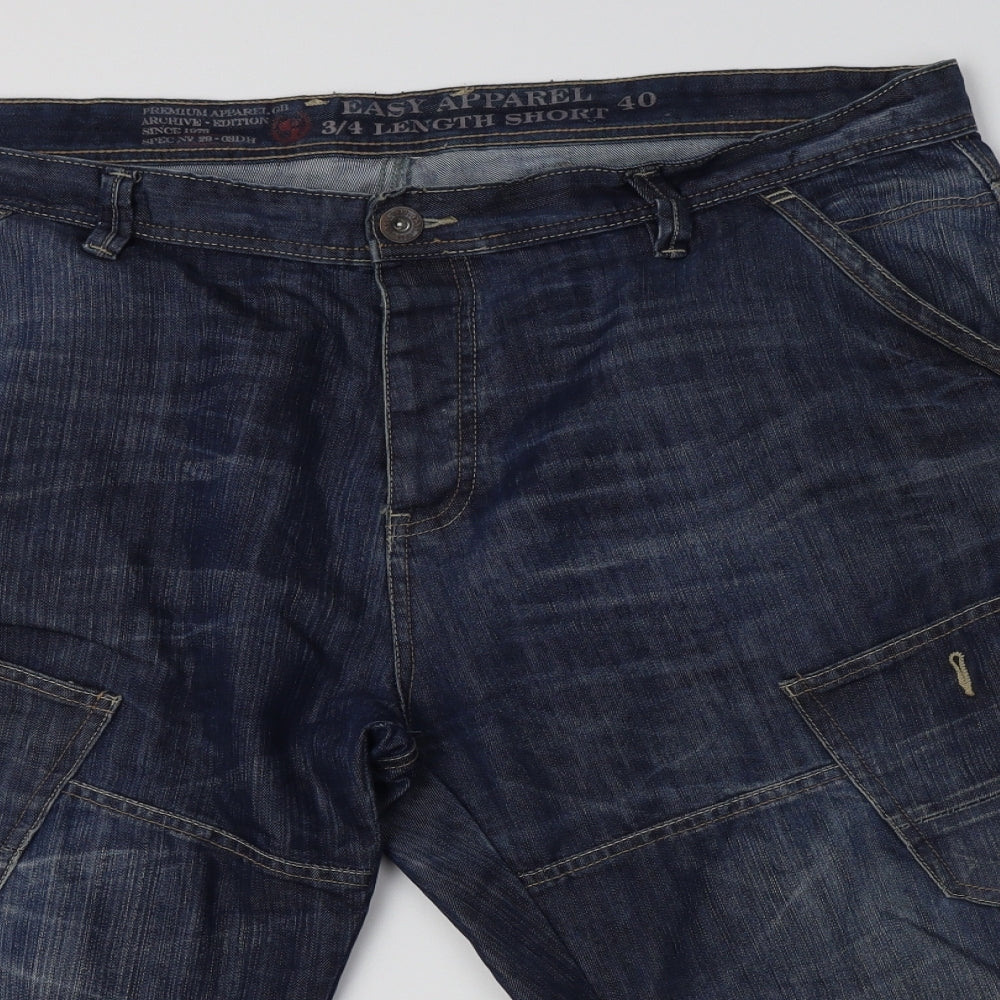 Matalan Mens Blue  Cotton Cargo Shorts Size 40 L16 in Regular