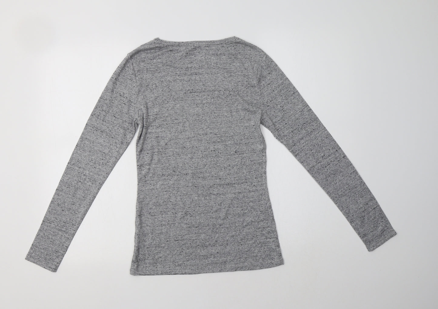 Papaya Womens Grey  Cotton Basic T-Shirt Size 10 Crew Neck
