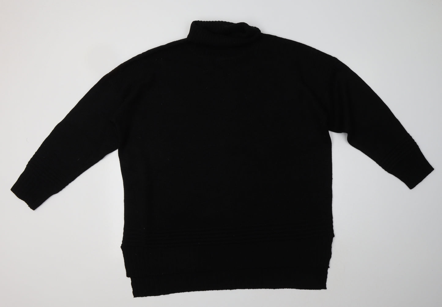 JD Williams Womens Black Roll Neck  Acrylic Pullover Jumper Size XL
