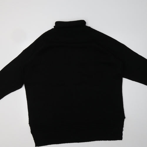 JD Williams Womens Black Roll Neck  Acrylic Pullover Jumper Size XL