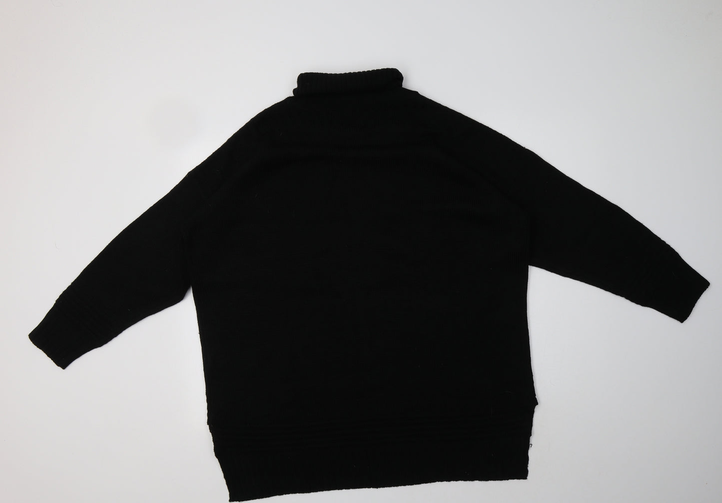 JD Williams Womens Black Roll Neck  Acrylic Pullover Jumper Size XL