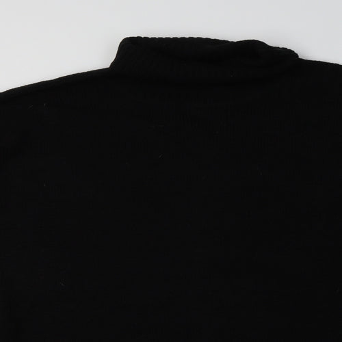 JD Williams Womens Black Roll Neck  Acrylic Pullover Jumper Size XL