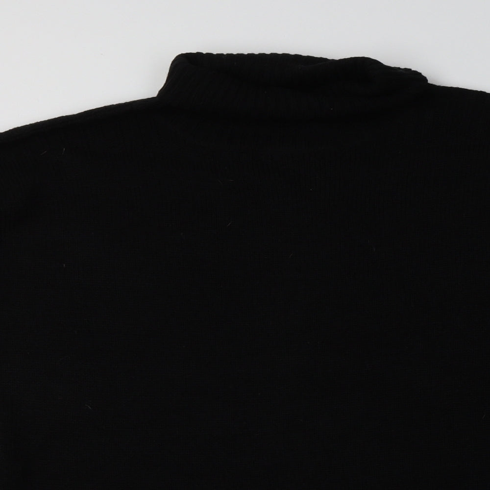 JD Williams Womens Black Roll Neck  Acrylic Pullover Jumper Size XL