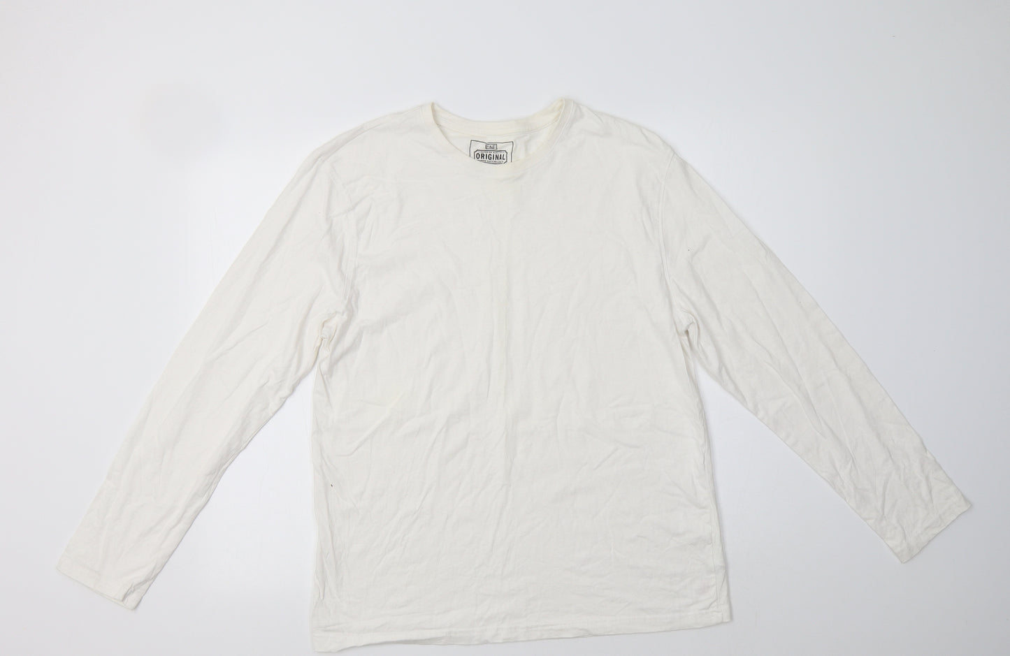 F&F Mens White  Cotton  T-Shirt Size M Crew Neck