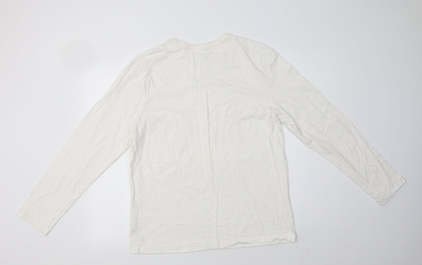 F&F Mens White  Cotton  T-Shirt Size M Crew Neck