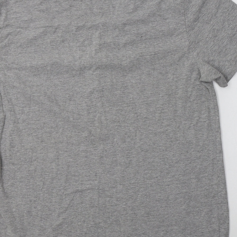 Matalan Mens Grey  Cotton  T-Shirt Size L Henley