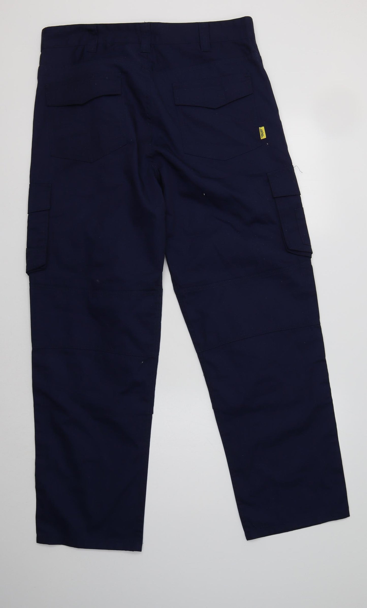 Trojan Mens Blue  Polyester Cargo Trousers Size 34 L31 in Regular