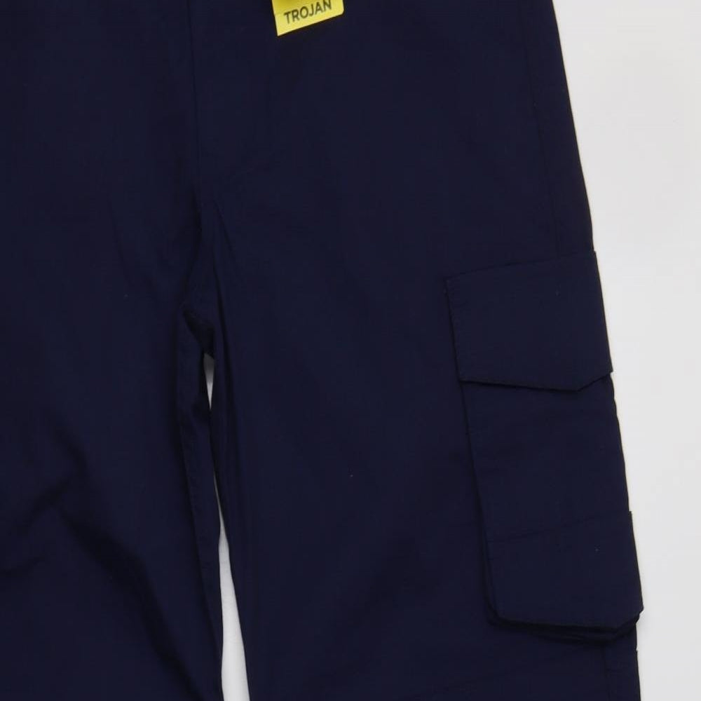Trojan Mens Blue  Polyester Cargo Trousers Size 34 L31 in Regular