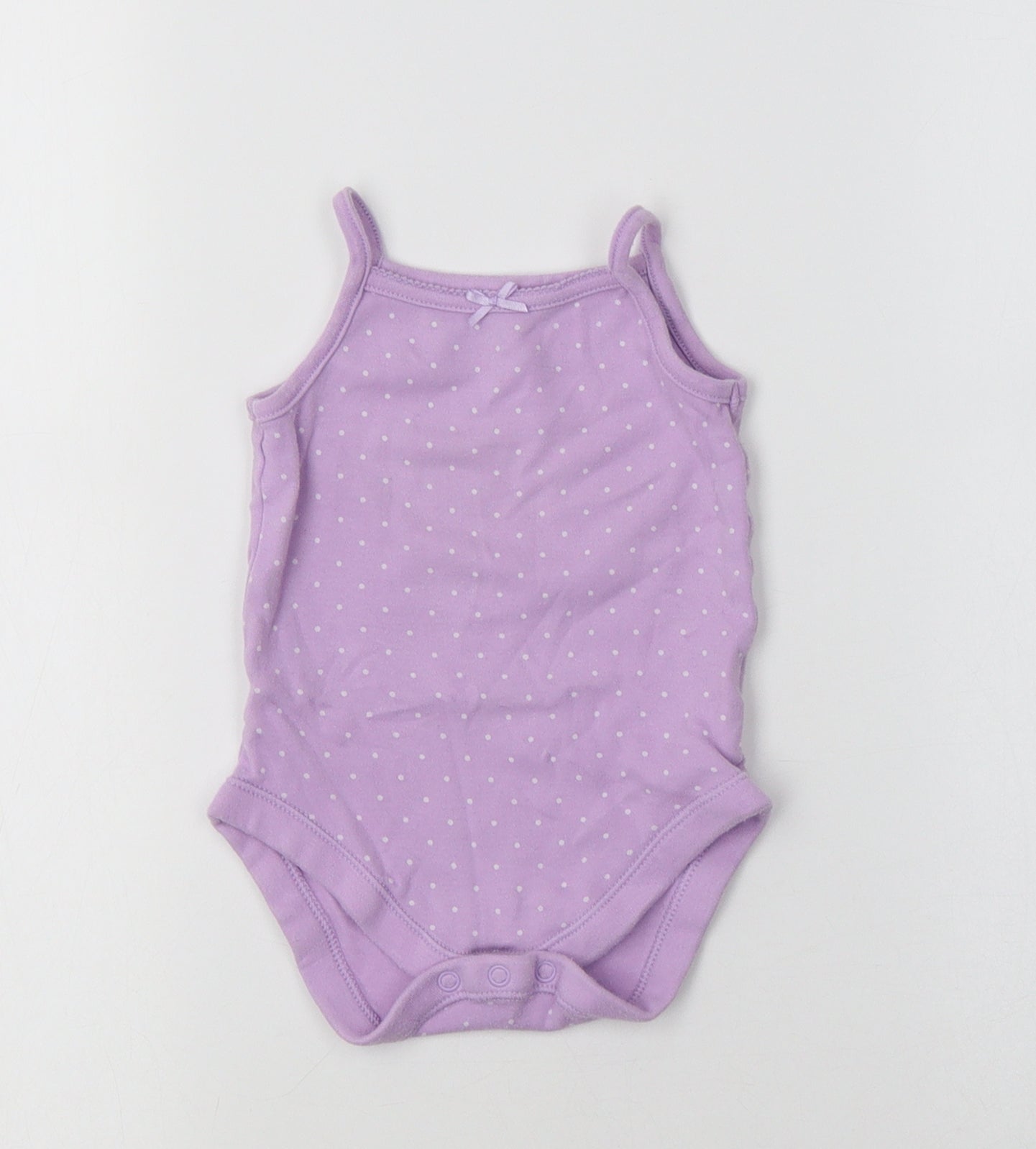 George Baby Purple Polka Dot Cotton Romper One-Piece Size 12-18 Months