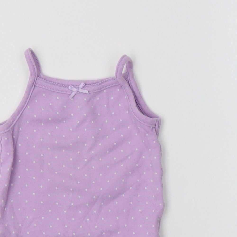 George Baby Purple Polka Dot Cotton Romper One-Piece Size 12-18 Months