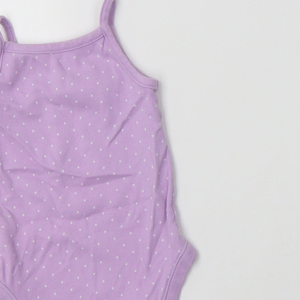 George Baby Purple Polka Dot Cotton Romper One-Piece Size 12-18 Months