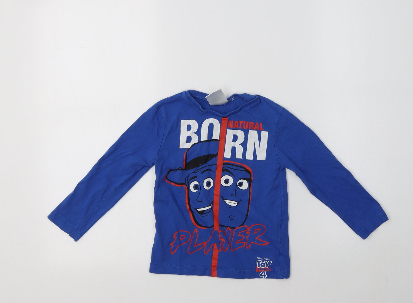Disney Boys Blue  Cotton Basic T-Shirt Size 3 Years Crew Neck  - Toy Story