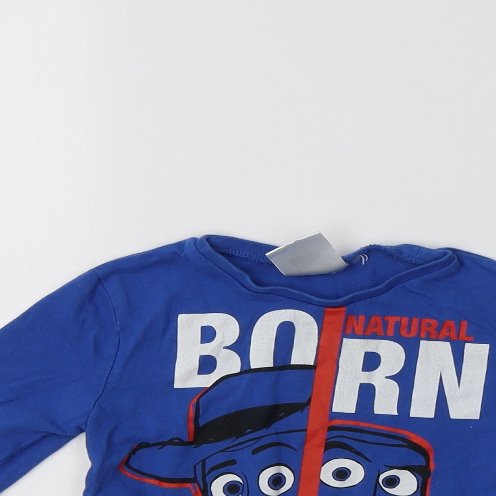 Disney Boys Blue  Cotton Basic T-Shirt Size 3 Years Crew Neck  - Toy Story