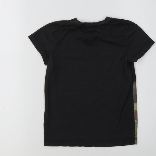 Matalan Boys Black Camouflage Polyester Basic T-Shirt Size 5 Years Crew Neck  - Your Rules