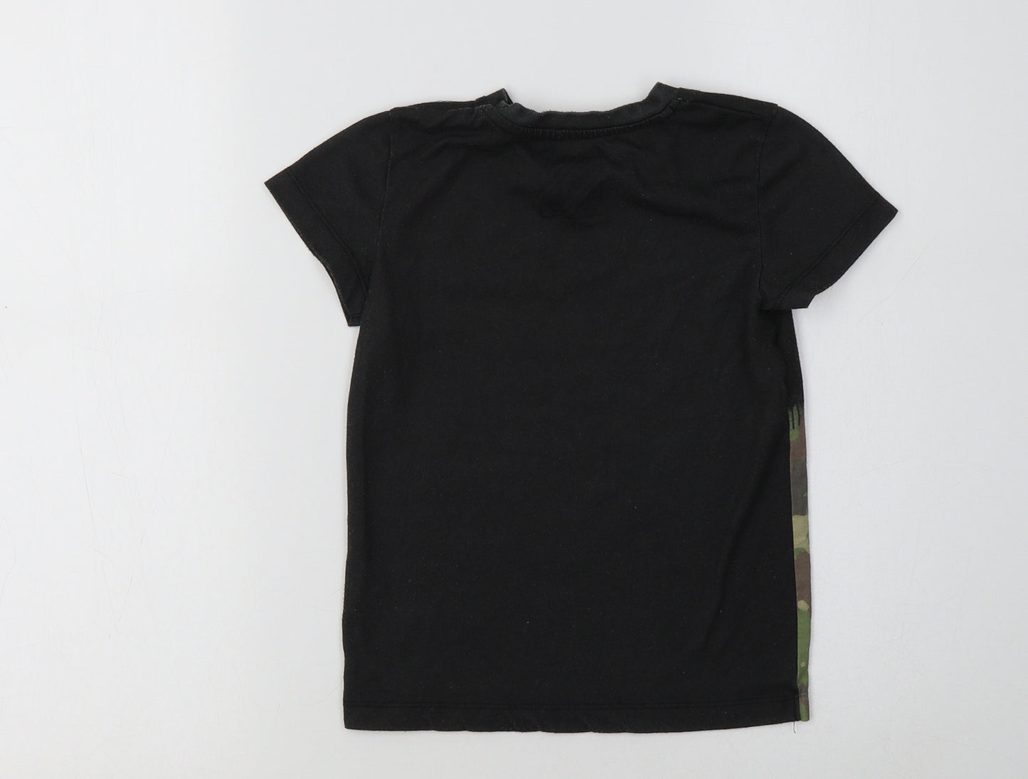 Matalan Boys Black Camouflage Polyester Basic T-Shirt Size 5 Years Crew Neck  - Your Rules