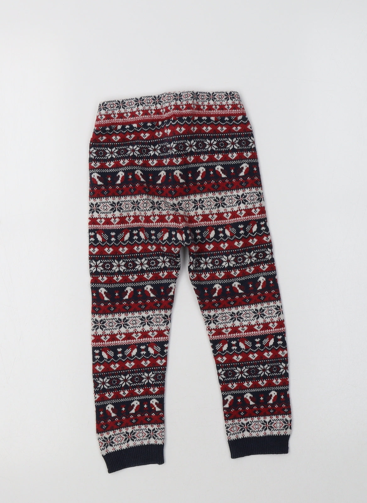 TU Girls Multicoloured Fair Isle Cotton Jegging Trousers Size 2-3 Years  Regular