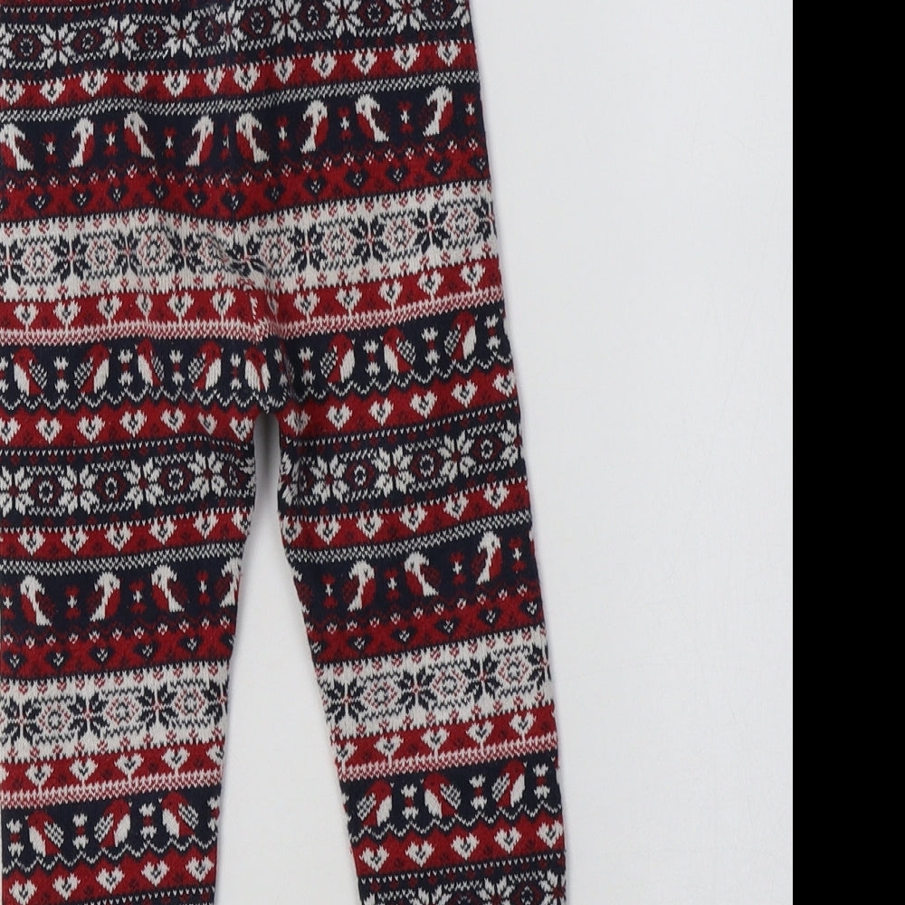 TU Girls Multicoloured Fair Isle Cotton Jegging Trousers Size 2-3 Years  Regular