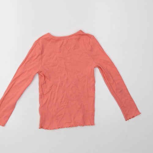 George Girls Pink  Cotton Basic Polo Size 5-6 Years Crew Neck