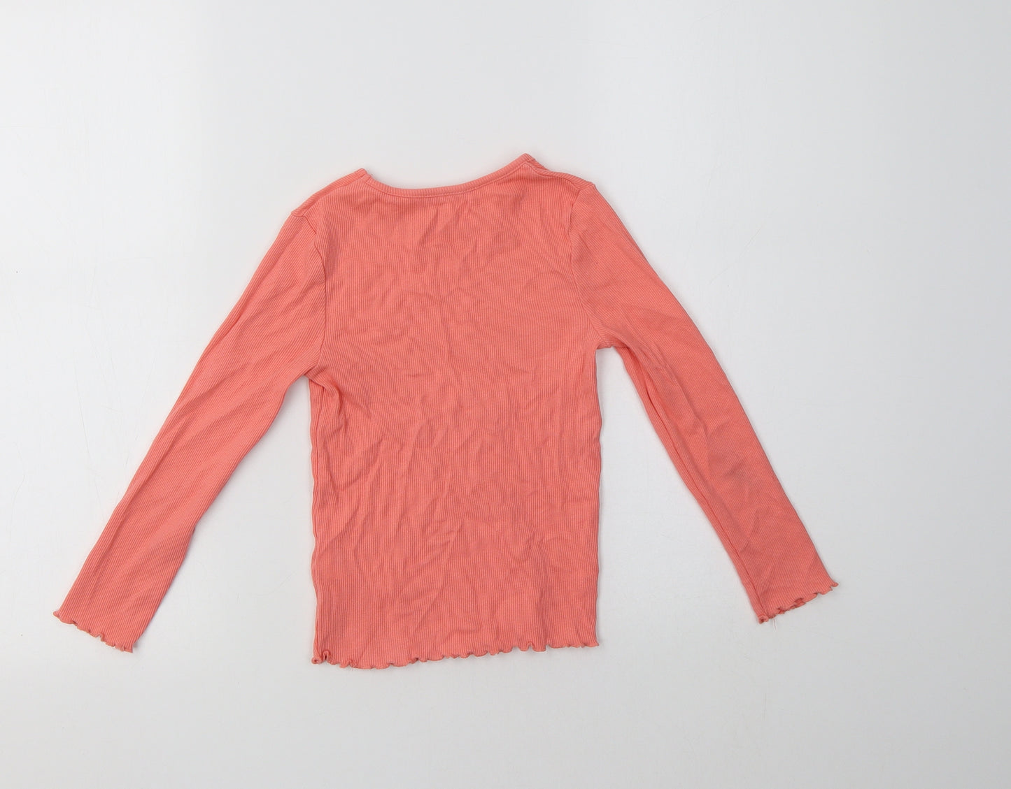George Girls Pink  Cotton Basic Polo Size 5-6 Years Crew Neck
