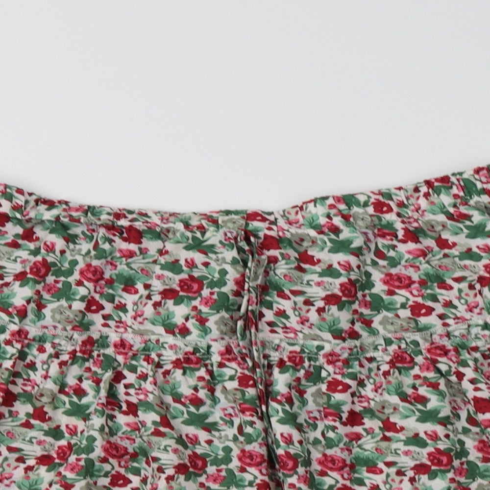 SheIn Womens Multicoloured Floral Polyester Flare Skirt Size L