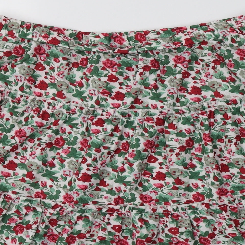 SheIn Womens Multicoloured Floral Polyester Flare Skirt Size L