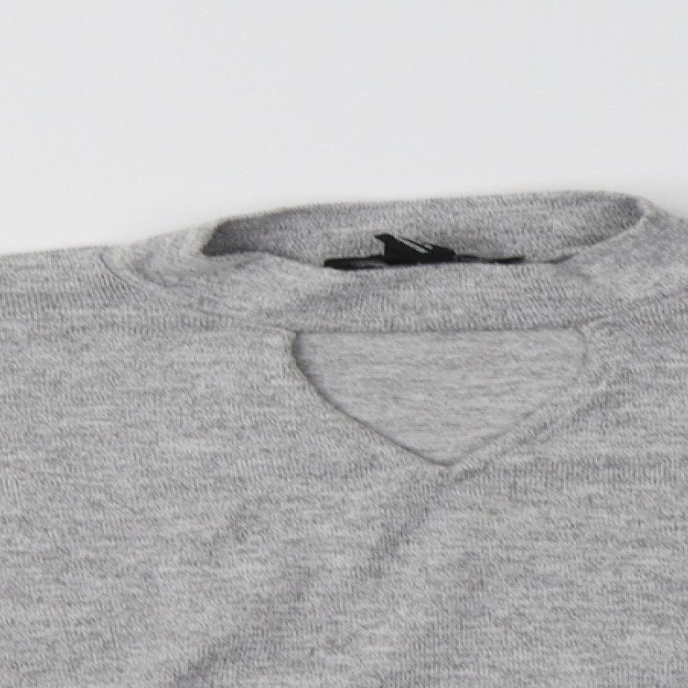 New Look Girls Grey Mock Neck  Polyester Pullover Jumper Size 12-13 Years