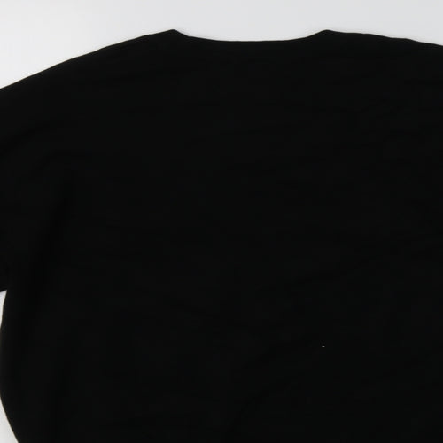 GUESS Womens Black Crew Neck  Nylon Pullover Jumper Size M