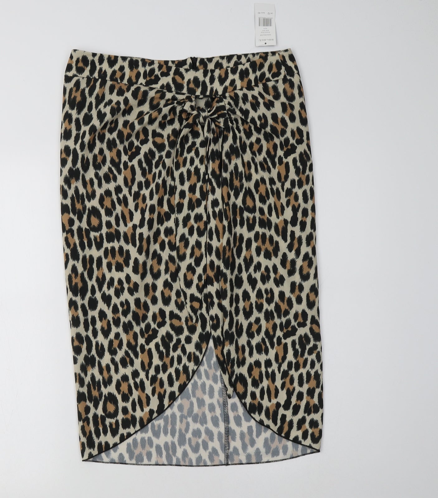 Select Womens Brown Animal Print Polyester Swing Skirt Size 12