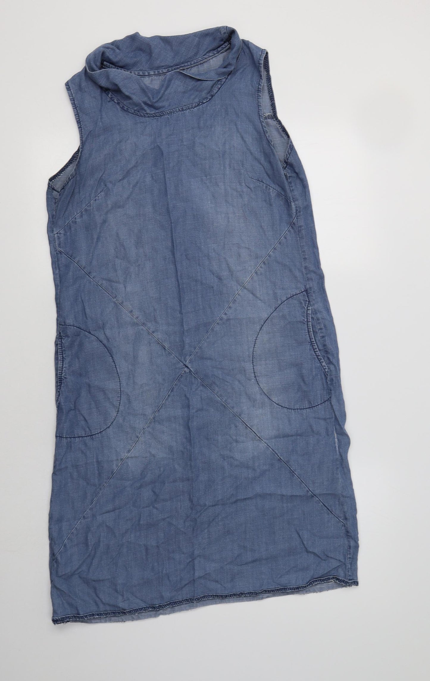 Lina Tomei Womens Blue  Lyocell A-Line  Size M  Collared