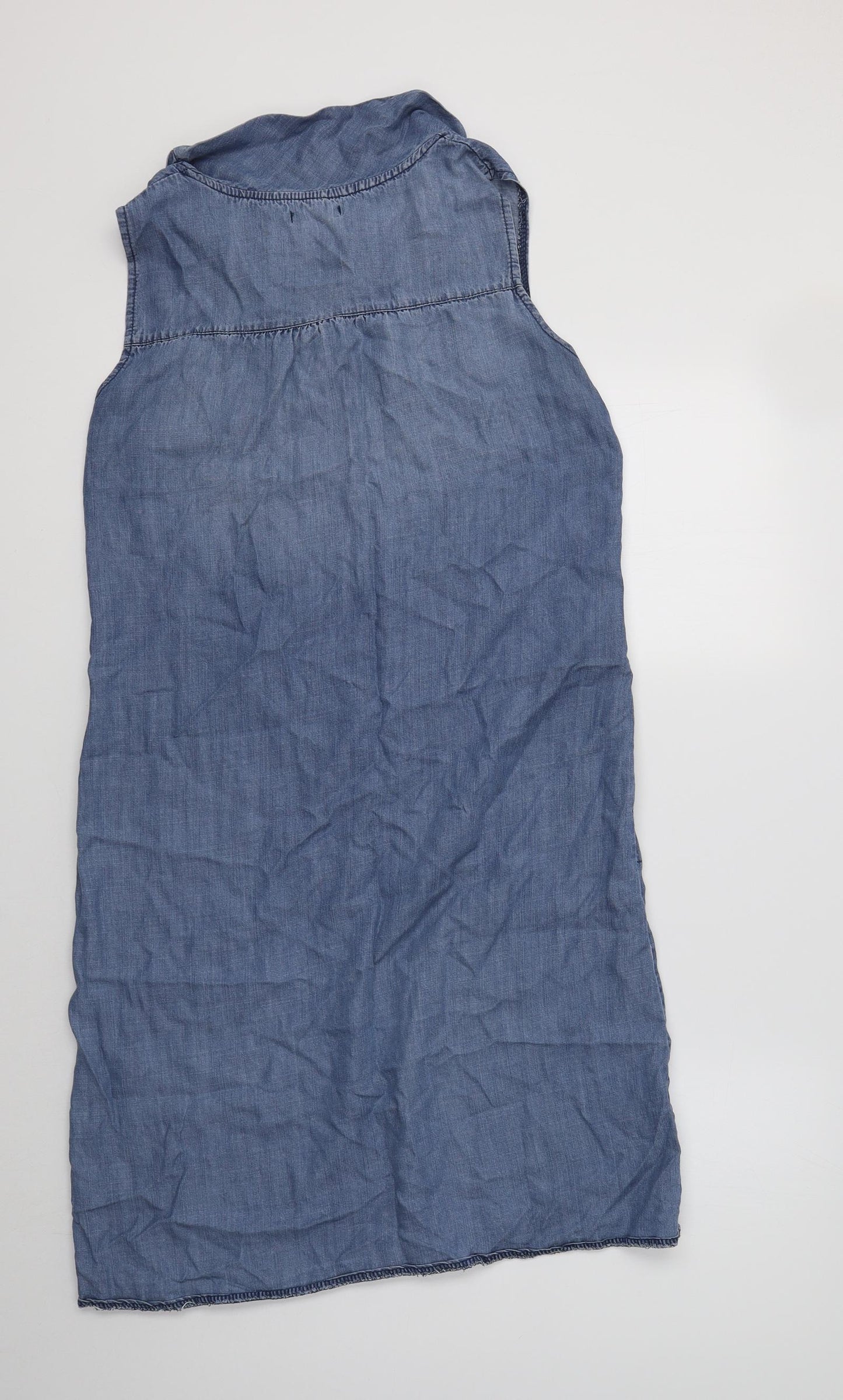 Lina Tomei Womens Blue  Lyocell A-Line  Size M  Collared