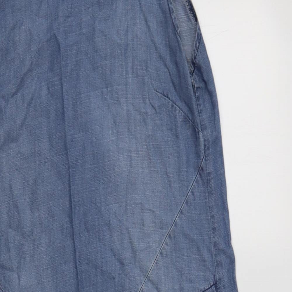Lina Tomei Womens Blue  Lyocell A-Line  Size M  Collared