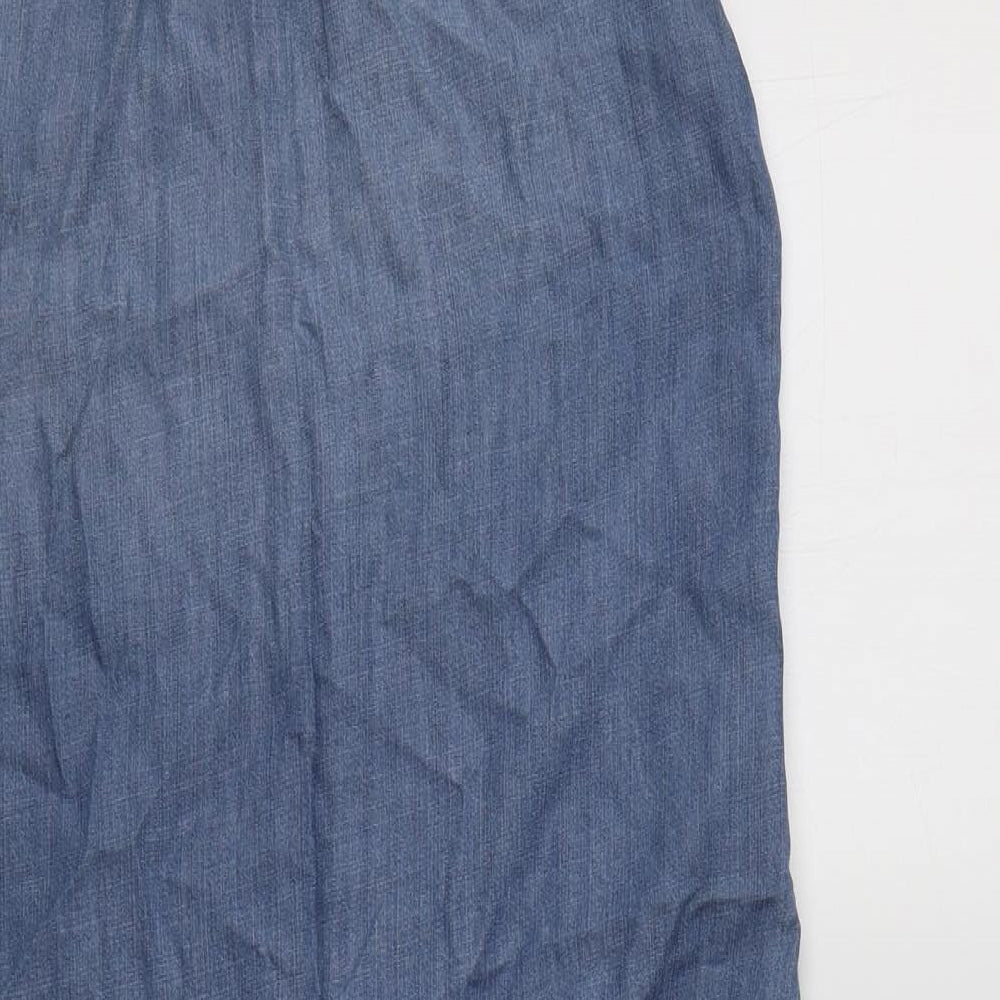 Lina Tomei Womens Blue  Lyocell A-Line  Size M  Collared