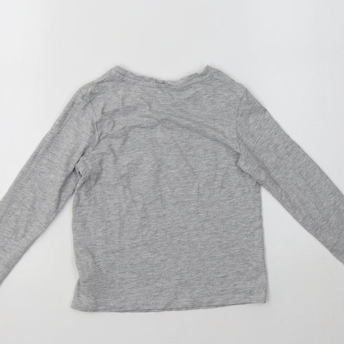 Pep & Co Boys Grey  Cotton Basic T-Shirt Size 5-6 Years Crew Neck  - Legend