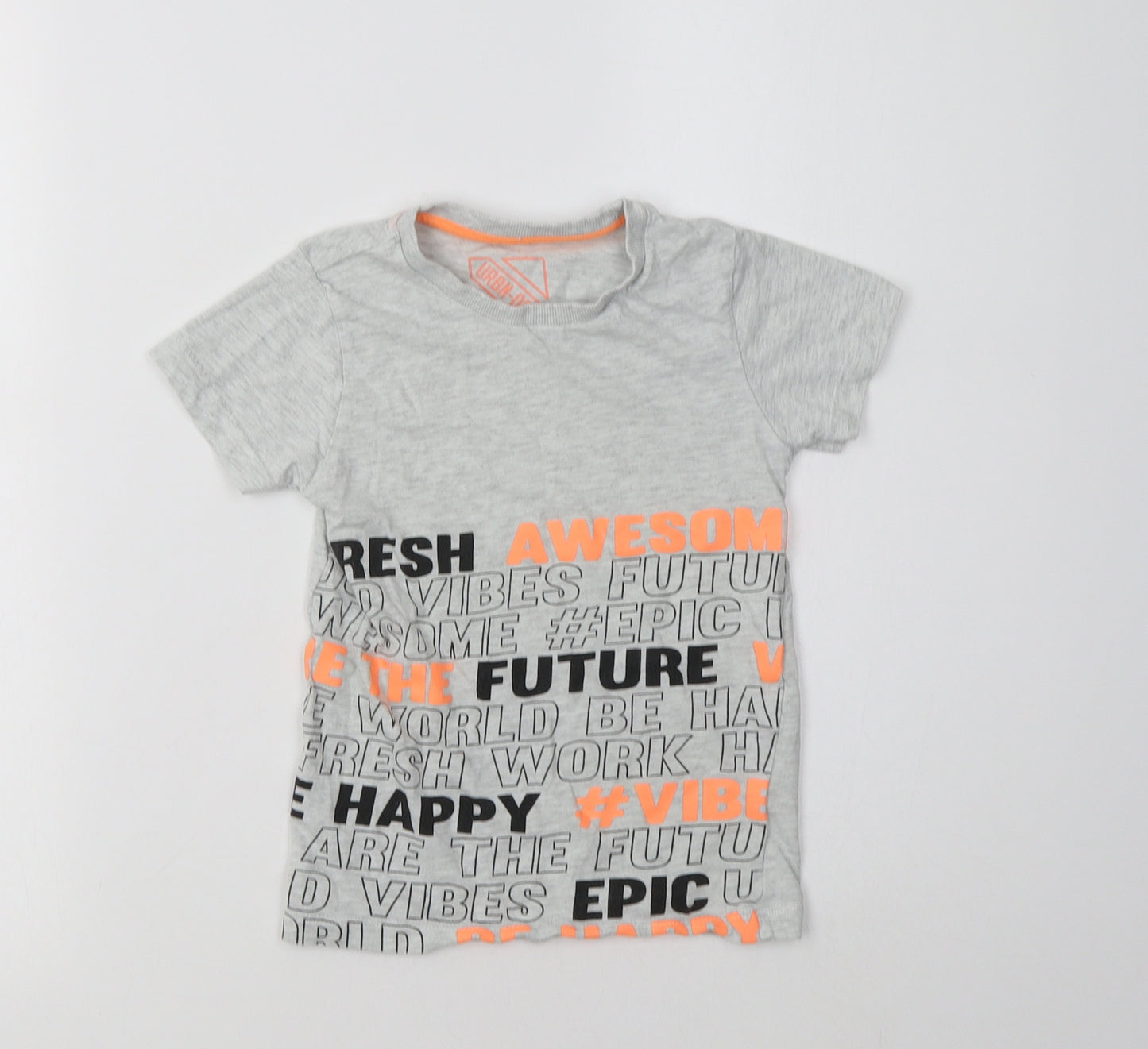 Matalan Boys Grey  Cotton Basic T-Shirt Size 5 Years Crew Neck