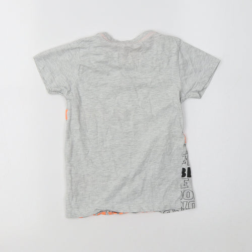 Matalan Boys Grey  Cotton Basic T-Shirt Size 5 Years Crew Neck