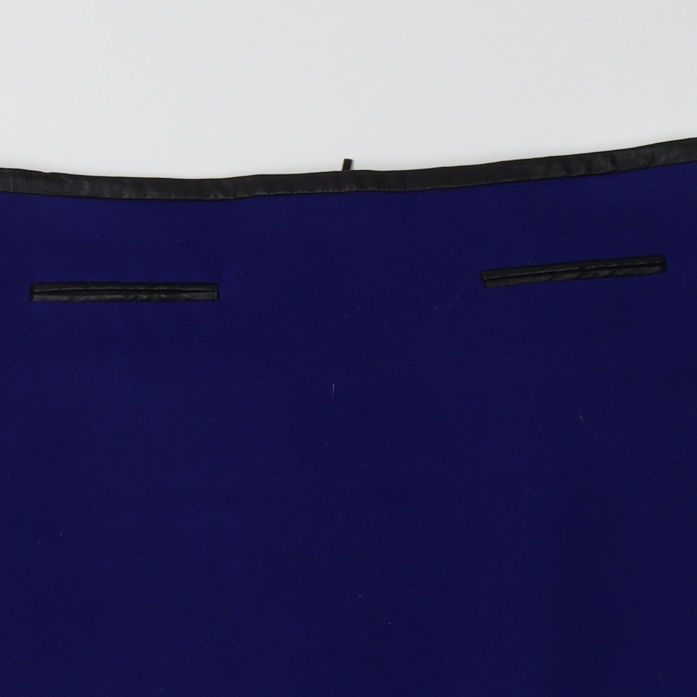 M&S Womens Blue  Polyester Straight & Pencil Skirt Size 10