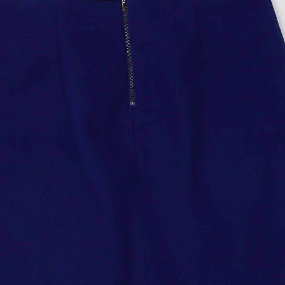M&S Womens Blue  Polyester Straight & Pencil Skirt Size 10