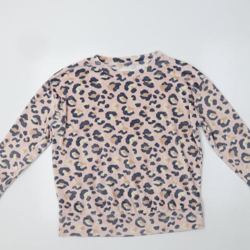 George Womens Pink Animal Print Polyester Top Lounge Set Size 10
