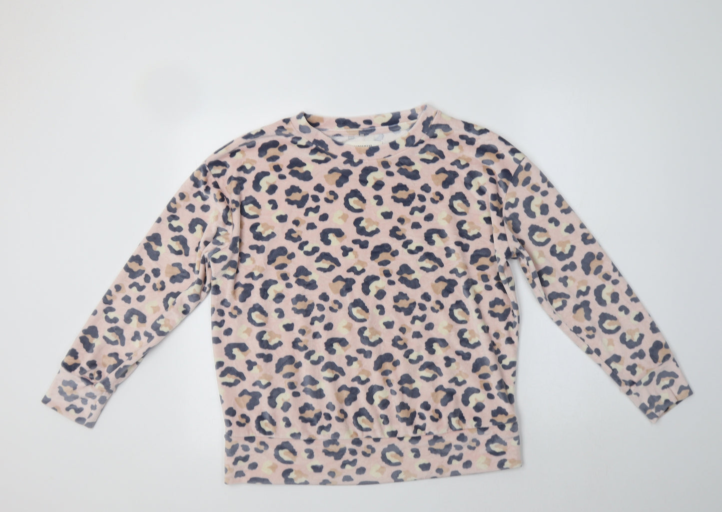 George Womens Pink Animal Print Polyester Top Lounge Set Size 10