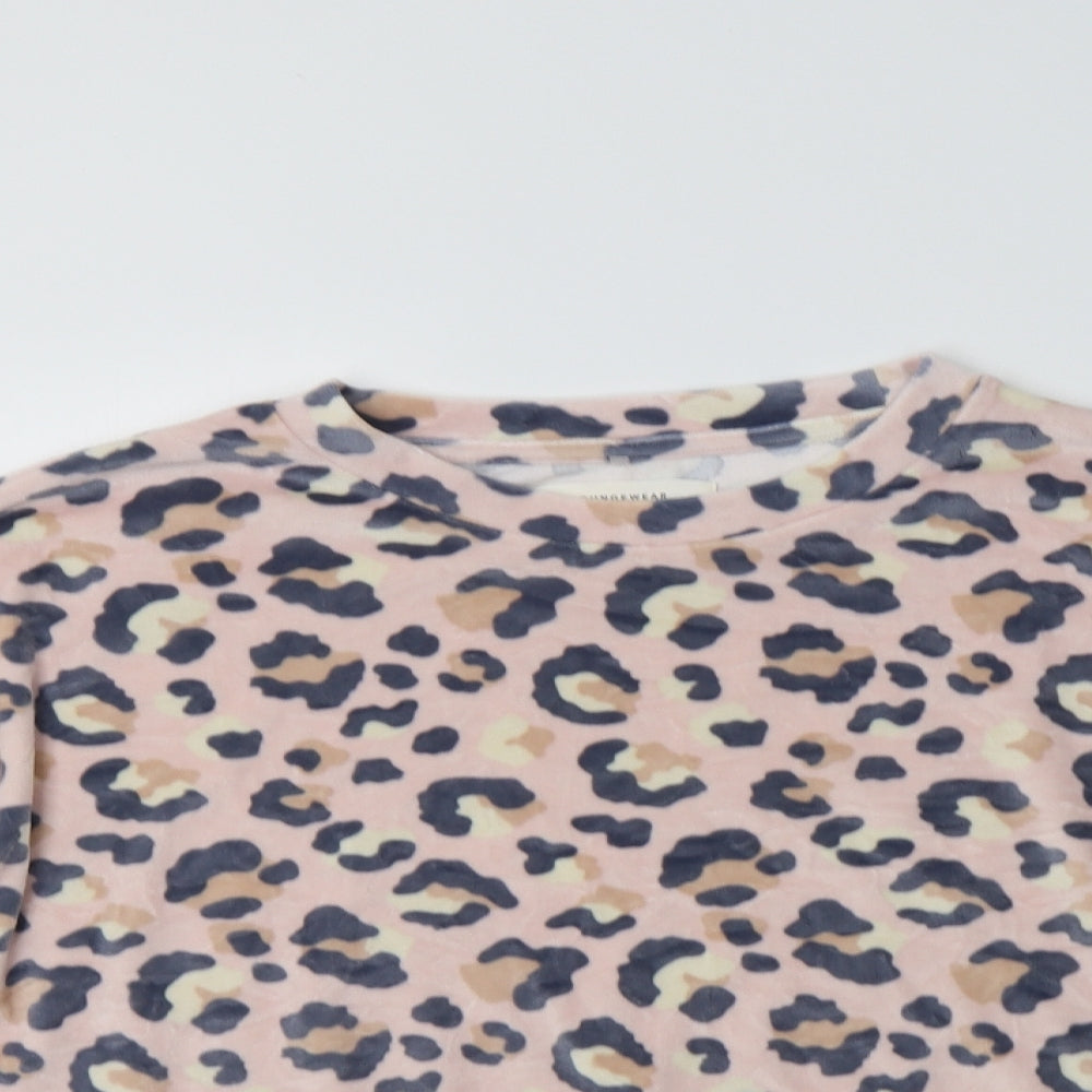 George Womens Pink Animal Print Polyester Top Lounge Set Size 10