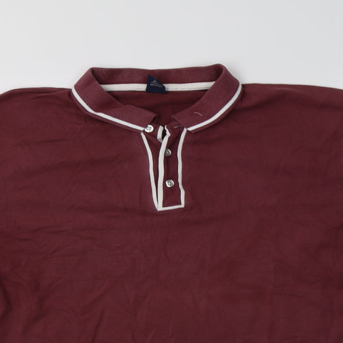 Pool Mens Purple  Cotton  Polo Size L Collared