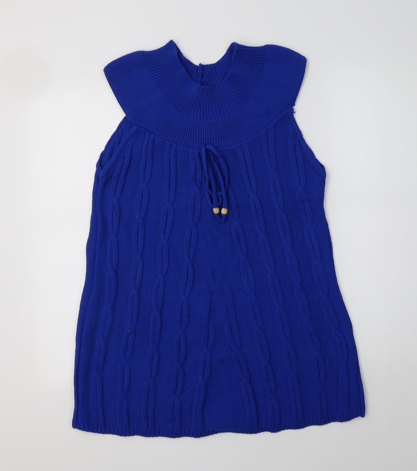 Preworn Womens Blue Round Neck  Acrylic Pullover Jumper Size 18