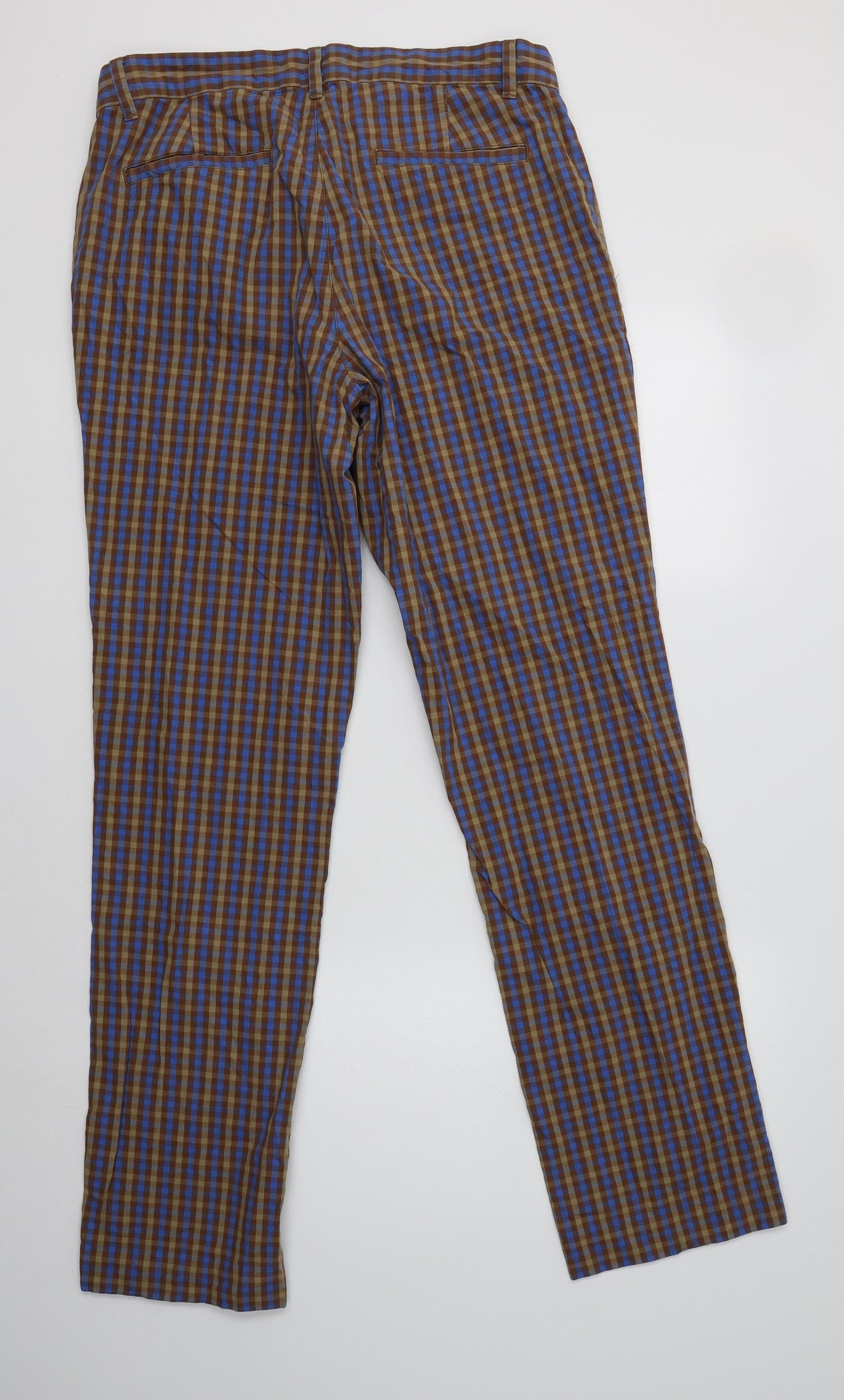 Penguin Mens Multicoloured Check Cotton Chino Trousers Size 34 L34 in Regular