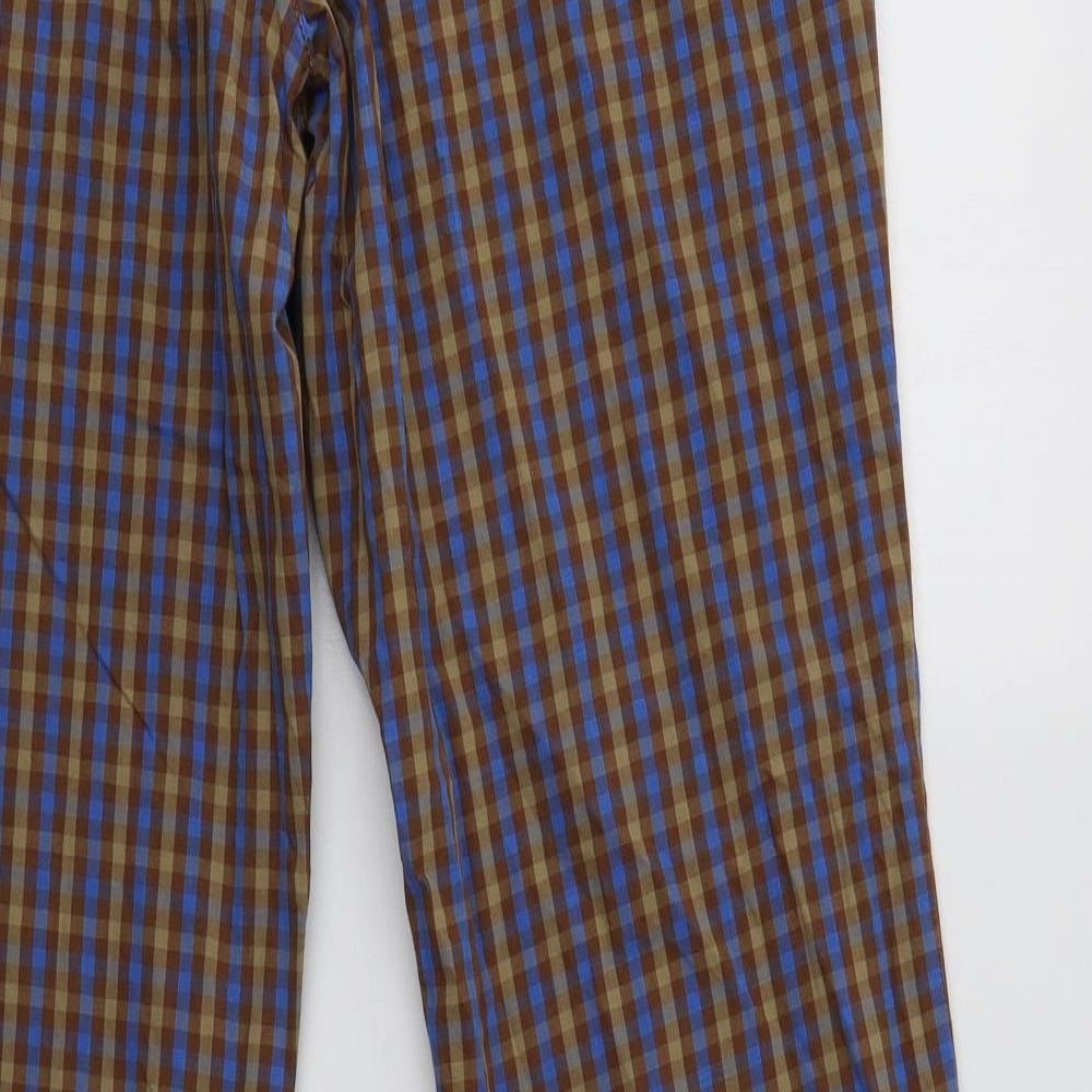 Penguin Mens Multicoloured Check Cotton Chino Trousers Size 34 L34 in Regular