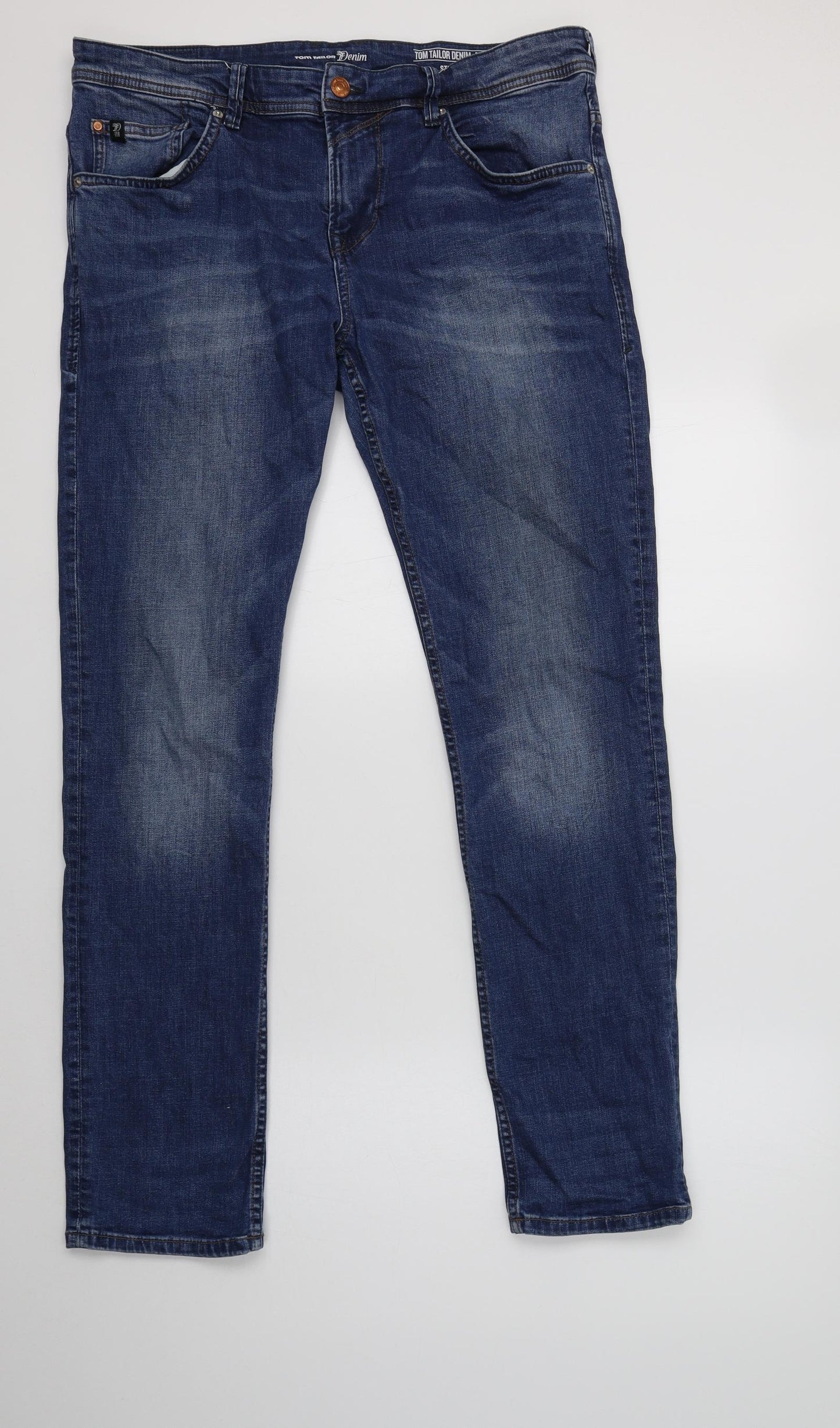 TOM TAILOR Mens Blue  Cotton Straight Jeans Size 34 L32 in Regular