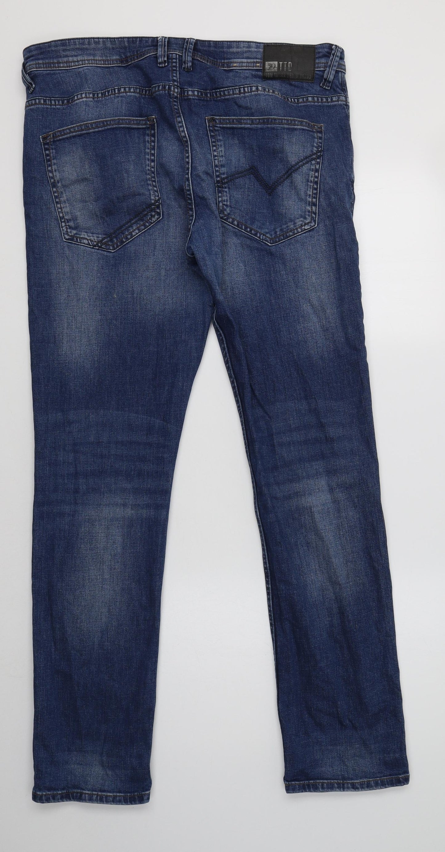 TOM TAILOR Mens Blue  Cotton Straight Jeans Size 34 L32 in Regular