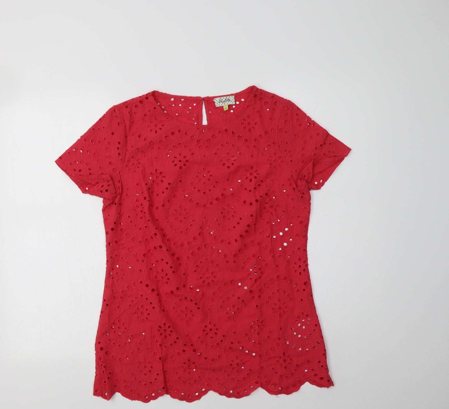 Hayton Womens Pink  Cotton Basic Blouse Size 10 Crew Neck
