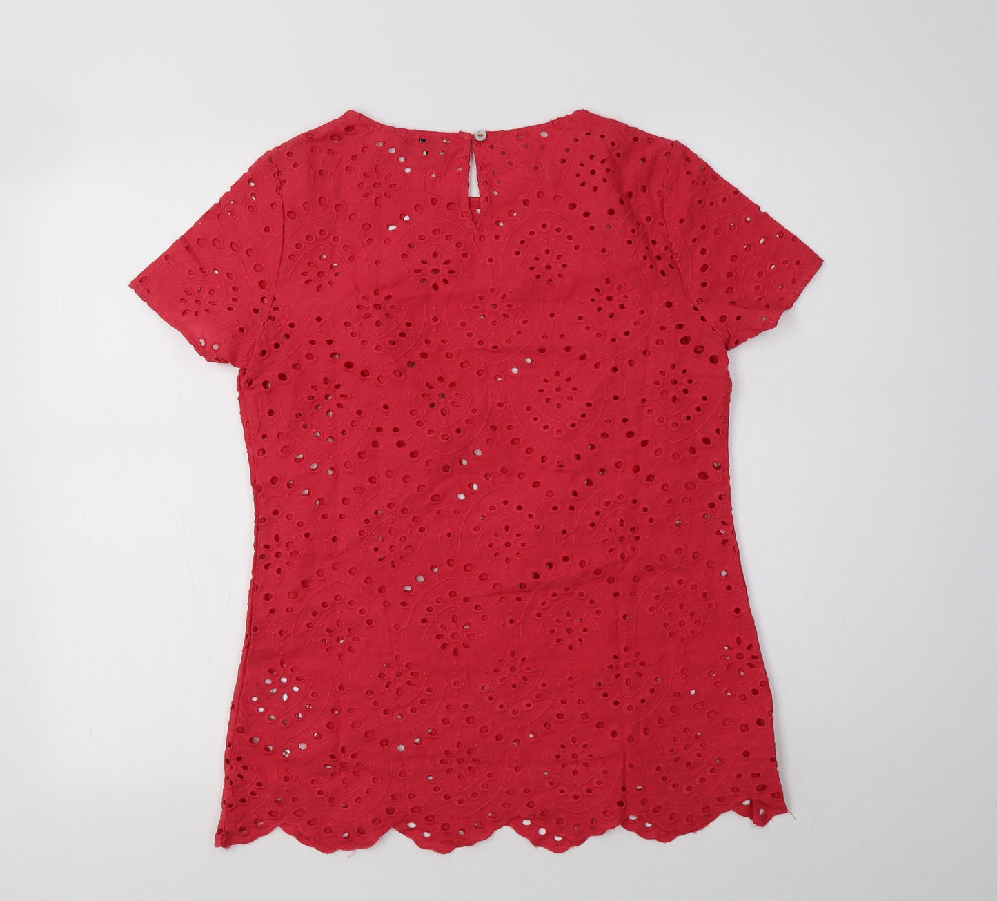 Hayton Womens Pink  Cotton Basic Blouse Size 10 Crew Neck